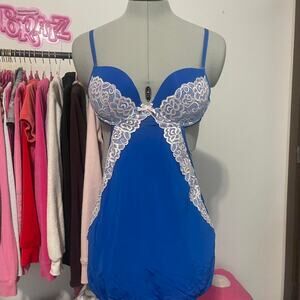 Blue and white lingerie